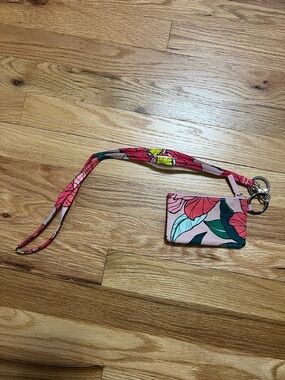 Vera Bradley Pink Floral Wristlet Keychain
